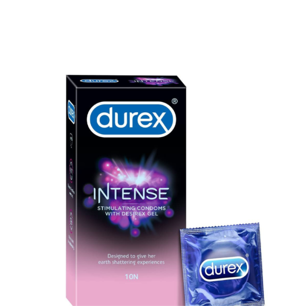 Durex Intense Stimulating Condoms With Desirex Gel, 10 pcs