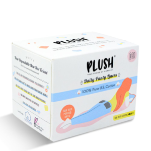 Plush 100% U.S. Cotton Daily Panty Liners, 20 pcs