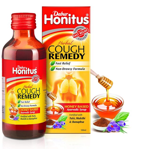 Dabur Honitus Herbal Cough Remedy Syrup, 100 ml