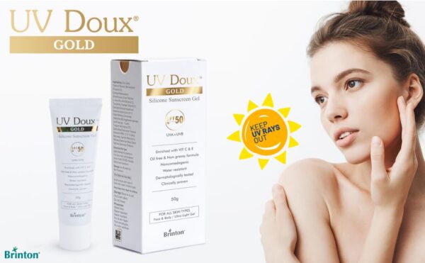 UV Doux Gold Silicone Sunscreen Gel SPF 50 50gm
